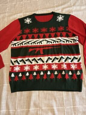 Pew Pew Christmas Sweater. Men’s 2XL